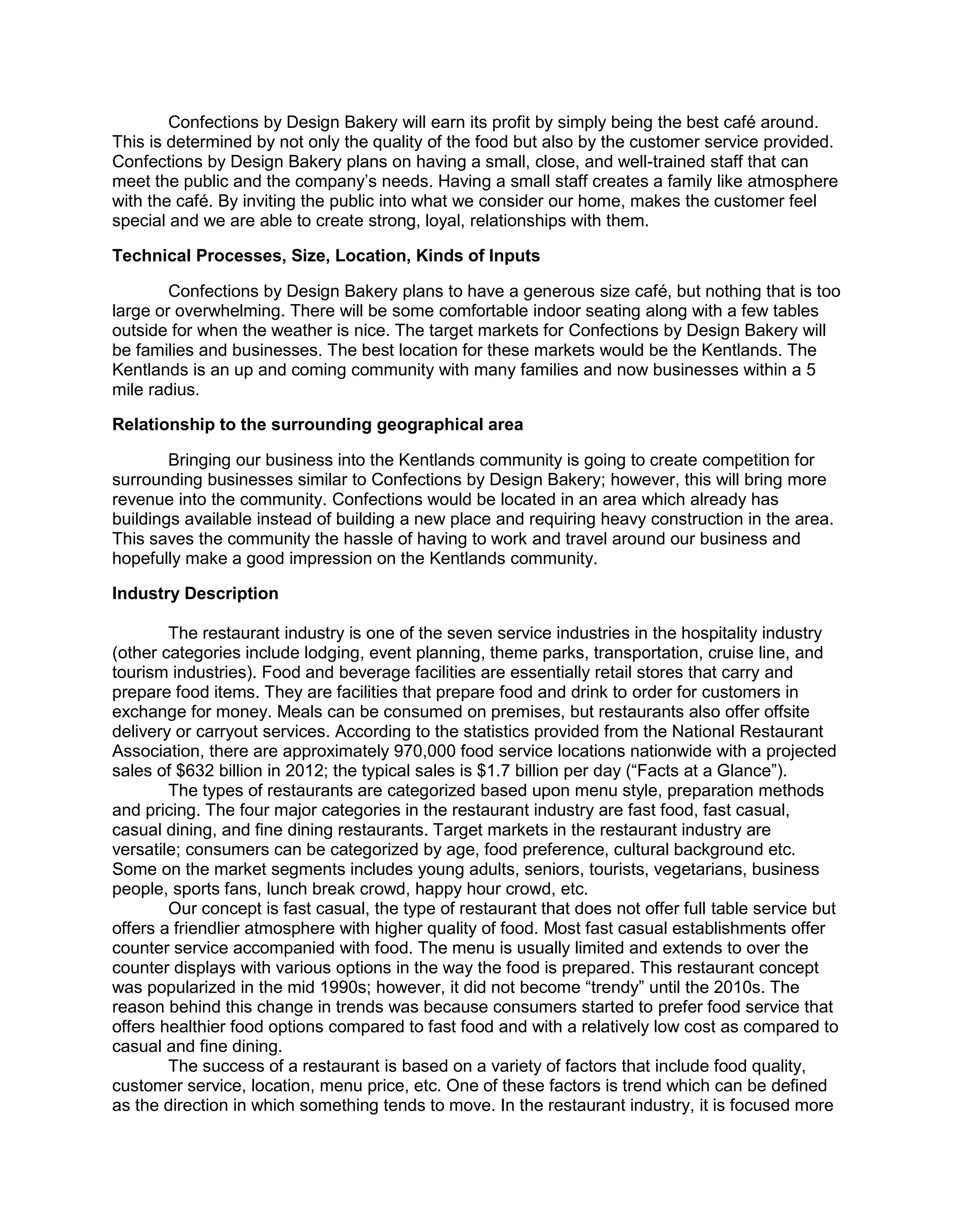 Feasibility Study- Bakery | DOCX