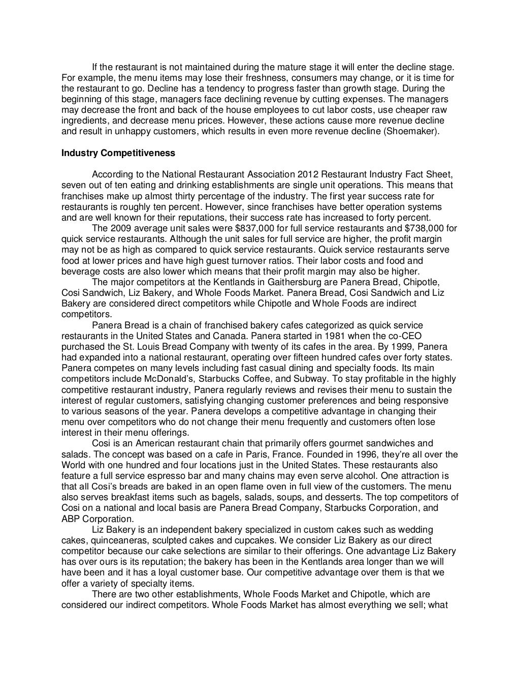 Feasibility report on bakery pdf image