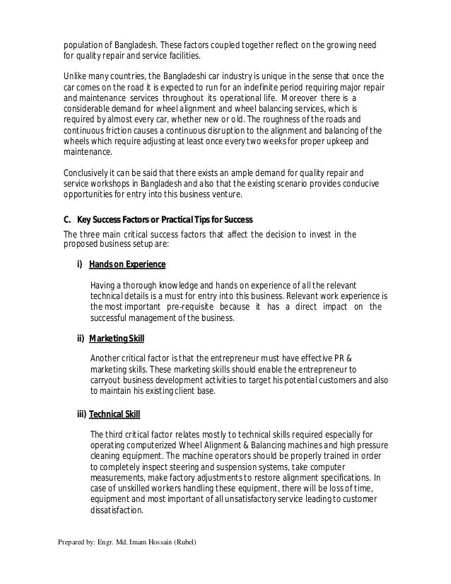 mechanic automobile maintenance practice internet business plan mechanic automatic maintenance example business enterprise plan