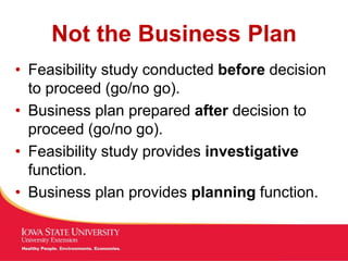 Business Plan VS Feasibility study | PPT