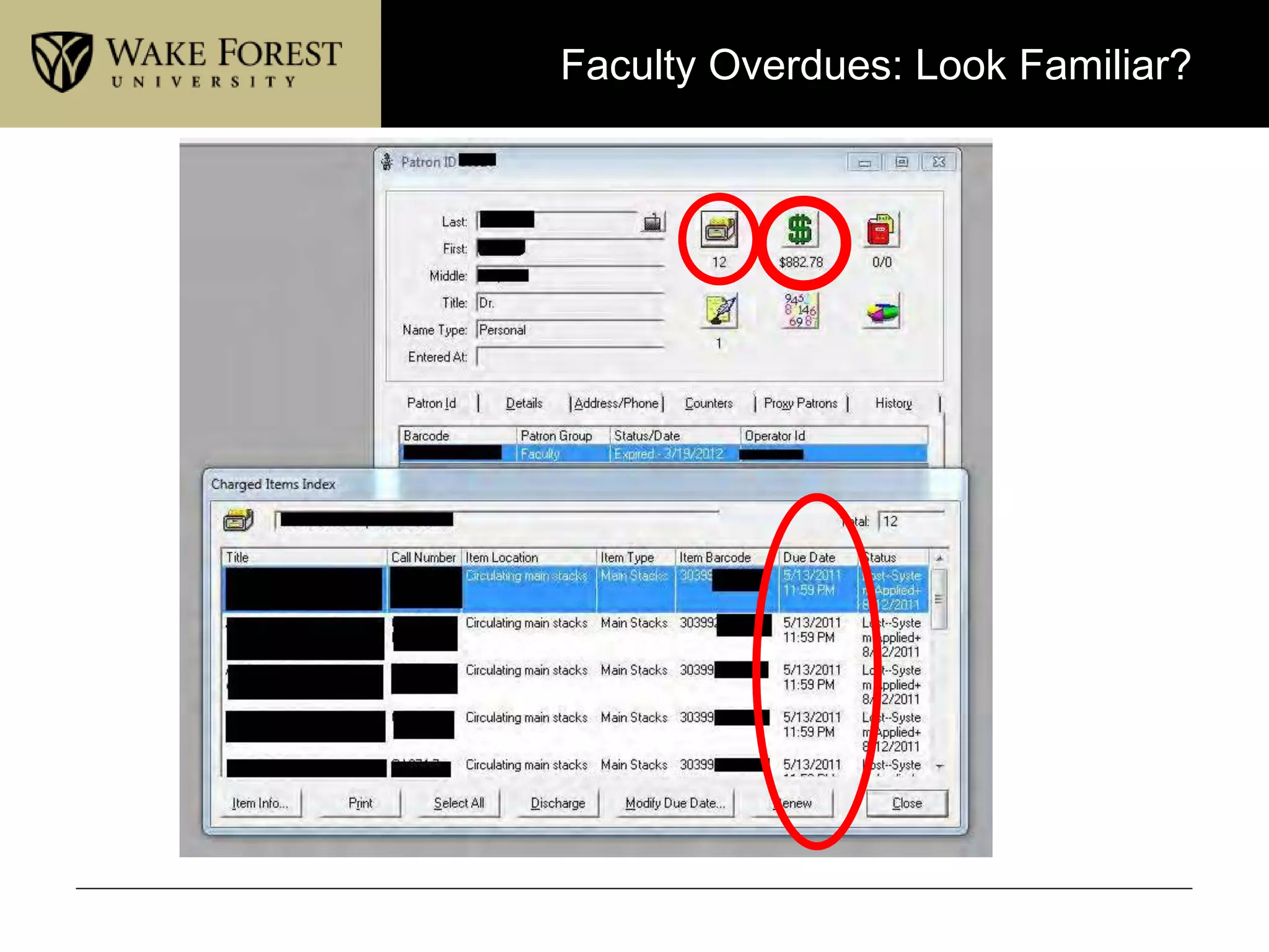 Faculty Overdues: Look Familiar?
 