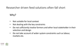 Mapping livestock feed resources and targeting technologies: Making the most of FEAST and TechFit 