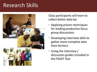 Instructional design and blended learning to extend the reach of a research product for impact at scale: Reflections from the FEAST tool