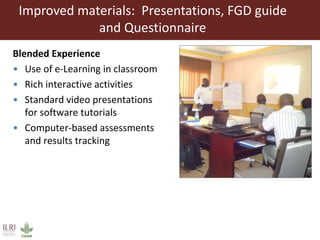 Instructional design and blended learning to extend the reach of a research product for impact at scale: Reflections from the FEAST tool