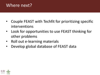 FEAST: Why, What, When, Where …. So What, What Next? 