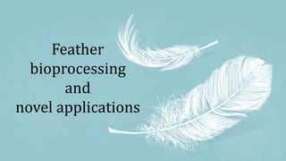 Feather
bioprocessing
and
novel applications
1
 
