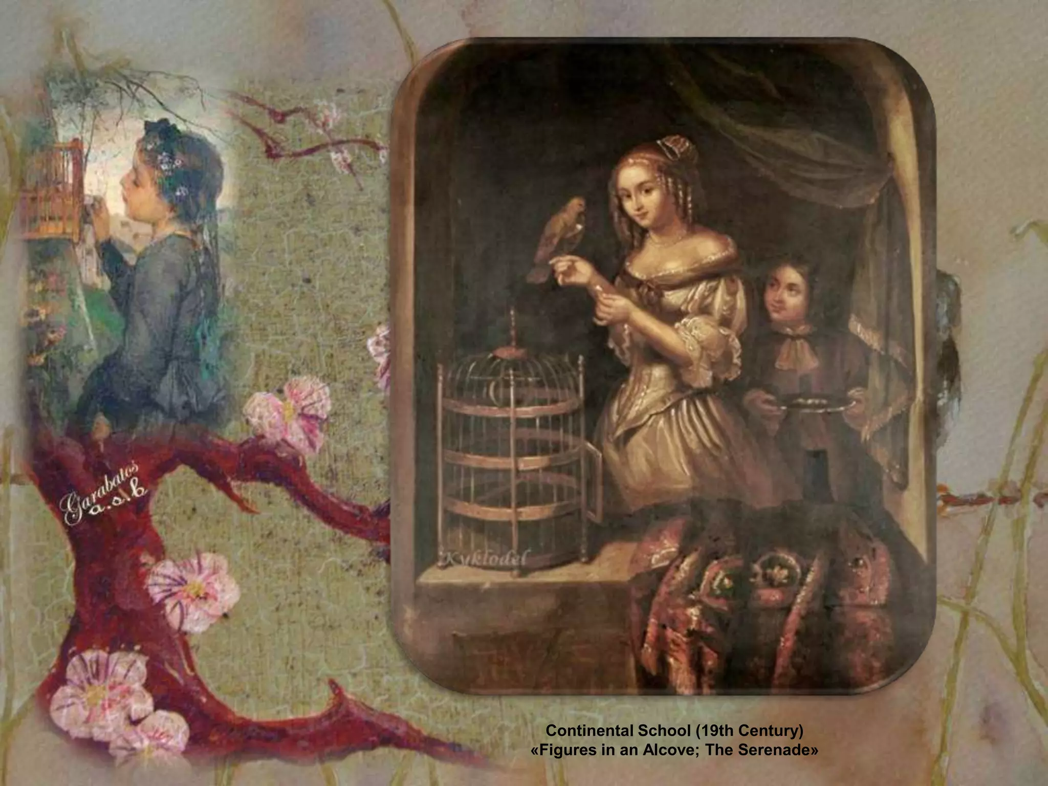 Continental School (19th Century)
«Figures in an Alcove; The Serenade»
 