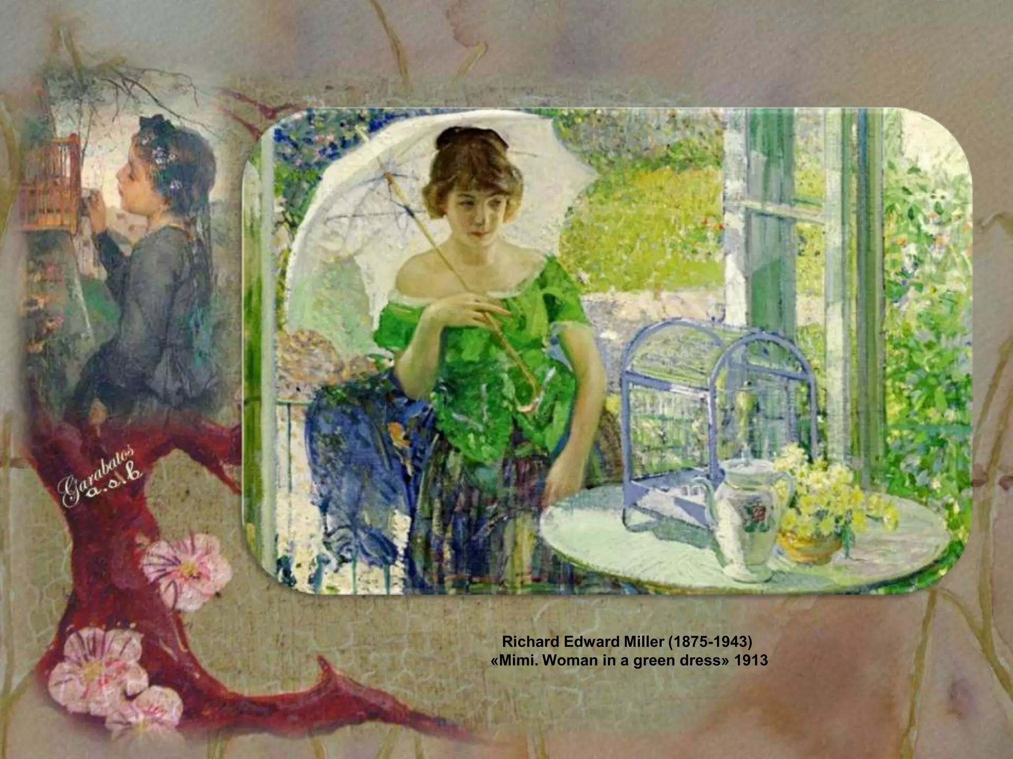 Richard Edward Miller (1875-1943)
«Mimi. Woman in a green dress» 1913
 