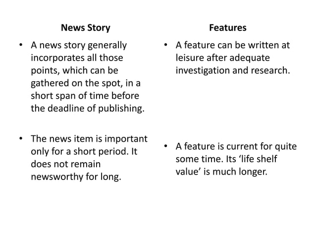 News Vs Feature PPT news-vs-feature-ppt