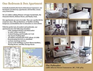 One-Bedroom and Den Apartment at The Palisades