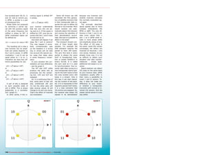 ■graph 4. ■graph 5.
144 TELE-audiovision International — The World‘s Largest Digital TV Trade Magazine — 03-04/2013 — www.TELE-audiovision.com
four symbols sent: 00, 01, 11
and 10. Just to remind you,
in QPSK, a symbol is a pair
of subsequent bits.
Phase shifts are produced
by summing a carrier sig-
nal with the auxiliary signal
of the same frequency but
shifted in phase by 90°. A
QPSK modulated signal can
be defined as:
The resulting y(t) is also a
sine function but its ampli-
tude and phase depends on
the I and Q values. In QPSK
modulation I and Q can be
equal either to 1 or to -1.
Therefore we have four dif-
ferent possibilities for y(t):
or
or
or
A pair of bits is assigned
to each possible state of
y(t) in QPSK. This is shown
graphically in a constella-
tion. (graph 4.)
In other words, if the in-
coming signal is shifted 45°
in phase,
,
your receiver understands
that two zero bits are be-
ing sent to it. If the signal is
shifted by 135°, your box as-
sumes that bits 1 and 0 have
arrived and so on.
And what will happen if we
swap the I and Q vectors?
This may happen if some-
body unintentionally sets
up the headend in a wrong
way or simply will not take
into account the natural vec-
tor swap that takes place
in some frequency conver-
sions.
In such situation the con-
stellation will look differently
– see the graph 5.
The 45° and 225° shifts
produce the same bits as
previously but the remain-
ing two: 135° and 315° are
swapped.
So, in a continuous flow of
bits, some pairs of bits will
stay undistorted (00 and
11) but the other pairs will
take reverse values 10 will
change to 01 and vice versa.
That’s the effect of inverted
I/Q modulation.
Some old timers can still
remember the first genera-
tion of satellite receivers that
in their transponder data re-
quired the user to define I/Q
Normal or I/Q Inverted. More
recent receiver can auto-
matically detect I/Q inversion
and reverse the operation of
their demodulators accord-
ingly. But how is it possible to
detect a I/Q swap?
The transport stream con-
sists of fixed length data
packets. For example the
DVB standard requires the
packet to have 204 bytes.
The very first byte in every
packet is always the same
0x47 in hexadecimal nota-
tion or simply 01000111 in
binary format. It is called
the sync byte as it is used
for synchronization. Your re-
ceiver right after tuning to a
new transponder starts look-
ing for the 0x47 bytes to find
the ones located every 204
bytes in a stream. Only in
this way it can start decod-
ing the content of the pack-
ets. If it is impossible to find
regularly spaced 0x47 bytes,
it is a clear indication that
I/Q vectors are swapped. So,
the receiver also swaps I/Q
signals in its demodulator
because one inversion and
another inversion recreates
the normally modulated sig-
nal again.
The principle described
above applies also to more
complex modulations like
8PSK or QAM. The only dif-
ference is that I and Q can
take more values than 1
and -1 as in QPSK what re-
sults in more phase shifts
and amplitude values of y(t).
The effect of I/Q swap is
the same: some bits remain
unchanged, the others are
reversed (0 becomes 1 and
vice versa). However, as you
already know now, it is not
so difficult to detect such
situation and take counter-
measures - simply apply
additional I/Q swaps in a re-
ceiver.
Signal analyzer can detect
I/Q swap on the same basis
as your receiver does. QPSK
modulators usually offer in
their menu a possibility to
invert I and Q vectors. To-
day, it does not make any
difference to your receiv-
er whether a transponder
transmits with normal or in-
verted I/Q vectors. And the
viewer cannot sense it in any
way either.
 