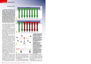 1
2
3
4
150 TELE-audiovision International — The World‘s Largest Digital TV Trade Magazine — 09-10/2013 — www.TELE-audiovision.com
FEATURE Selfmade IPTV
1. Schematics of a MULTICAST
transmission. The server sends
one stream to the switch. The
transmission is then forwarded
to all connected devices.
2. Schematics of a UNICAST
transmission. The server sends
one stream to the switch, but
this time the stream is only
forwarded to one specific client.
Notice how the remaining ports
are fully available for other
communications.
3. Analogy of UDP: one
transmitter sends information,
regardless of how many
listeners there are. Also,
there is no feedback to the
transmitter. If a listener misses
a part or if he cannot correctly
receive the transmission, there
is nothing to do about it – the
transmitter will never know!
4. Analogy of TCP: one
transmitter sends information
to one listener. The reception
of every sentence has to be
confirmed by the listener. If he
missed the sentence or if he
did not understand it clearly,
the transmitter will send the
sentence again.
Vitor Martins Augusto
Zum Thema IPTV findet man im
Internet sehr viel Lektüre, doch
diese ist oftmals nicht einfach zu
verstehen, denn die Texte sind sehr
langatmig und kompliziert und set-
zen einiges an Grundwissen voraus.
Ein Grund für den schweren Einstieg
in die Materie ist darin zu finden,
dass die meisten Texte nicht für TV-
Installateure gedacht sind, sondern
für Netzwerk-Spezialisten und IT-
Administratoren: zwei Welten sto-
ßen hier zusammen! Unser Ziel ist
es deshalb, Ihnen als TELE-audiovi-
sion Leser etwas Zeit zu sparen und
direkt das wichtigste zu erklären.
Der Einstieg in IPTV wird prinzipiell
wegen diesen Schlagwörtern erschwert:
TCP, UDP, RTP, Multicasting und Uni-
casting. Dabei handelt es sich aber gar
nicht um weltbewegendes.
TCP kennt praktisch jeder, der heut-
zutage einen Computer oder ein Tablet
benutzt und damit in das Internet geht.
Dieses Netzwerk-Protokoll reguliert die
Kommunikation zwischen den verschie-
denen Computern. Daten werden als
kleine Pakete versendet, die vom Sen-
der zum Empfänger von Computer zu
Computer wandern.
Damit ein Paket nicht verloren geht,
enthält es die Adresse des Senders und
des Empfängers. Außerdem enthält das
Paket auch eine Checksumme, die sich
aus den enthaltenen Daten errechnet
und es so am Empfänger ermöglicht,
festzustellen, ob das Paket auch korrekt
und unversehrt angekommen ist.
Das besondere an TCP ist, dass der
Sender die einzelnen Pakete versendet,
diese jedoch im Speicher belässt, bis
vom Empfänger eine Bestätigung zum
Empfang zurückkommt. Ist dies der Fall,
kann der Sender die Daten des korrekt
empfangenen Paketes vergessen, an-
sonsten wird dieses Paket erneut ver-
sendet und zwar solange, bis die Emp-
fangsbestätigung zurückkommt. Die
Reihenfolge in welcher die einzelnen Da-
tenpakete empfangen werden ist nicht
wichtig – sie werden am Empfänger wie-
der richtig einsortiert.
Als Analogie kann man sich TCP wie
eine Amateurfunk-Verbindung zweier
Funker vorstellen: der erste sendet ei-
nen größeren Text und wartet nach je-
dem Satz, dass der zweite Funker den
empfangenen Satz mit einem „Roger“
bestätigt. Hat er diesen nicht verstan-
den, wird er eben noch einmal gesendet.
Für Datenübertragung ist dieses Pro-
tokoll ideal, denn es garantiert, dass die
Daten korrekt und unversehrt ankom-
men. Für eine Live-Übertragung von Au-
dio und/oder Video ist dieses Protokoll
allerdings weniger gut geeignet, denn es
gibt zwei Probleme:
- Die Bilder (oder der Ton) müssen in
der richtigen Reihenfolge ankommen.
Was nützt es daher, wenn das dritte
Frame verloren gegangen ist und nach
dem siebten erneut gesendet wird?
- Die Checksumme ist überflüssig,
denn wenn die Bilddaten eines Frames
nicht korrekt empfangen wurden, dann
ist es trotzdem zu spät, dieses Frame
erneut zu senden.
Wegen dieser Gründe eignet sich für
Live-Übertragungen von Audio und Vi-
 