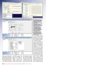 8 9
10
11
158 TELE-audiovision International — The World‘s Largest Digital TV Trade Magazine — 09-10/2013 — www.TELE-audiovision.com
8. Despite having a perfect
picture, StreamXpert indicates
some errors in PAT and PMT.
Interestingly; these were
already present in the original
DVB-S stream…
9. Useful information provided
by StreamXpert: the grid
view, where all active services
within the stream are mapped
according to their PID.
10. Meanwhile, we monitor
our Dexing NDS3975 with
the SnmpNMS management
software. This application
gives us remote access to the
internals of this integrated
professional receiver.
11. On the Mux-tab, we can
specify which channels of
the three different incoming
transponders (through the
internal tuner, ASI-in and IPTV)
we want to output.
ate via a 100MBPS interface;
in view of the fact that the
bandwidth of common DVB-
S/S2 transponders transport
data on average at 50MBPS,
this would be sufficient.
All the IPTV receivers we
know of also operate on a
100MBPS network interface.
Why then would you want to
upgrade to a 1000MBPS in-
frastructure? The simplest
explanation is this: if cars
could only drive at 55 MPH,
then in principle single-lane
roads would be good enough.
But if there are a large num-
ber of cars all on the road at
the same time, then a multi-
lane highway would be much
better even though the cars
would be moving no faster
than 55 MPH. A 100MBPS
switch is designed for this
speed and would fall to its
knees if all the ports would
suddenly demand high data
transfer rates at the same
time. A 1000MBPS switch is
would reach its capacity and
it‘s especially the connection
from the server to the switch
that would need to withstand
enormous amounts of data.
The question often arises
if IPTV should be operated
at 100MBPS or would it be
better at 1000MBPS (also
referred to as 1GBPS or
1GBit/s). It‘s not an easy
answer; it depends ulti-
mately on how you want to
use IPTV and the network.
When different receivers will
only route single transpond-
ers to one or more multiplex-
ers, then for the most part
a 100MBPS network would
suffice. Quite often profes-
sional receivers only oper-
 