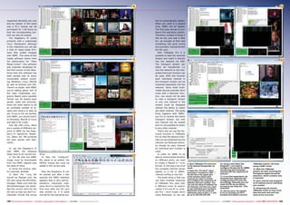 8

supported decoding can now
also be viewed. In the same
way a VC-1 license can be
purchased for 1.50 Euros so
that the corresponding content can also be viewed.
The Raspberry Pi works
primarily with a customized
Linux Distribution although
in the meantime you can get
a hold of ready-made firmware files (called Images)
with XBMC. The name of this
media software stems from
the abbreviation for “Xbox
Media Center”: this software
was originally developed for
the first version of the Xbox.
Since then this software has
been ported over to every
conceivable system including Windows, Linux, MacOS
as well as Android and iOS.
There’s no doubt: with XBMC
you’re talking about one of
the best multimedia programs. Nearly every possible
format can be played back
(audio, video and pictures),
there are what seems to be
an unlimited number of plugins and using it is easy as
pie. If you’re not yet familiar
with XBMC, you should load it
on Windows, MacOS or Linux
and take it for a spin.
Just like with Linux, there
are a variety of different versions of XBMC for the Raspberry Pi: OpenELEC, Raspbmc, XBian, etc. We achieved
the best results with OpenELEC.
To use the Raspberry Pi
with XBMC the following
steps have to be carried out:
1) The file with the XBMC
image must be downloaded
from the XBMC website (see
the table of links).
2) Unzip the archive with,
for example, WinRAR.
3) Next the *.img file
should be flashed onto the
SD card using the Win32DiskImager. Make sure that the
Win32DiskImager has identified the correct drive for the
SD card so that you don’t accidentally format the wrong

9

10

drive.
4) Now the “config.txt”
file needs to be edited: the
MPEG2 license key must be
added in the correct spot.
Now the Raspberry Pi can
be started and after a few
seconds the XBMC interface
appears that is very self-explanatory. Important note:
when the Pi is started for the
first time after the SD card
was written to, it is quite
normal for the operating sys-

152 TELE-audiovision International — The World‘s Largest Digital TV Trade Magazine — 1
1-12/2013 — www.TELE-audiovision.com

11

12

tem to automatically restart.
When you start it a second
time, XBMC will be loaded.
The first pass serves to configure the operating system.
Therefore, instead of doing it
like we did, just wait a little
bit: we thought at first that
something had gone wrong
and promptly reprogrammed
the SD card…
With TSReader Pro it is
possible to take the received
stream and insert it directly
into the network via UDP.
The transport stream can
either be transferred 1:1
into the network or the integrated Demuxer function can
be used. With this function
each individual channel in
the transport stream can be
streamed separately into the
network. Since most multimedia devices typically don’t
come with a Demuxer function, you would not be able
to view a transport stream
or only one channel in the
stream could be displayed
without the ability to select
any other channel. The same
thing happens with XBMC:
you try to receive the entire
transport stream, but only
one channel can be viewed
and it’s not possible to switch
to any other channel.
That’s why we use the Demuxer function in TSReader
Pro so that the desired channels can be streamed into the
network via Multicast whereby though for each channel
an individual port number is
used.
In order for XBMC to be
able to receive these streams
on different ports, we need
to create a Playlist in *.m3u
format. In this way a list of all
the complete channel names
appear in a list in XBMC;
channel surfing is now fun!
The great thing is that you
can start multiple instances
of TSReader Pro, each with
a different tuner (it doesn’t
matter if it’s one PC or multiple PCs – don’t forget, we’re
using Multicast), so you can

13

15

14

8. Start TSReader Pro and tune
to the desired transponder as
usual.
9. Open the “Forward” menu
and select “Forward to UDP…”.
On the list in the upper part
of the window select each
channel you want to stream
and configure the respective IP
address and port number. You
can use the same IP address for
all channels, but then you need
to use individual port numbers.
Remember that the multicast
addresses start at 224.1.1.1 and
go up to 239.255.255.255.

10. Using a text editor like
Notepad++, you need to
configure the play list for XBMC,
introducing each streamed
channel with the respective IP
and port.
11. In our first experiment, we
streamed four channels and
configured the IPTV.m3u file
accordingly. Naturally you can
name the file as you desire,
as long as you keep the *.m3u
extension.
12. Not too soon, we wanted
to try to increase our IPTV
bouquet and added a second

TSReader session, this time
using a DVB-T tuner.	
13. With this TSReader
session we were receiving the
Portuguese digital terrestrial
television, which contains only
4 channels.
14. Each channel was assigned
an IP address and an individual
port number.	
15. Streaming has started.
TSReader tracks on how much
data has been sent and how
many errors occurred.

www.TELE-audiovision.com — 1
1-12/2013 — TELE-audiovision International — 全球发行量最大的数字电视杂志

153

 