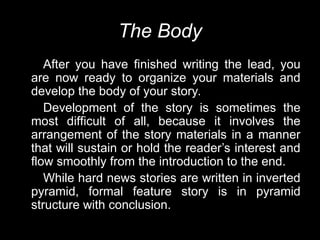 FEATURE-WRITING-final-Vincentttttttttttttttt | PPT