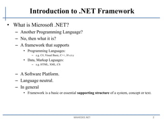 Feature and Future of ASP.NET