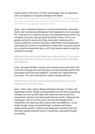 A-Level Media Studies - Feature Article (Primary Coursework)