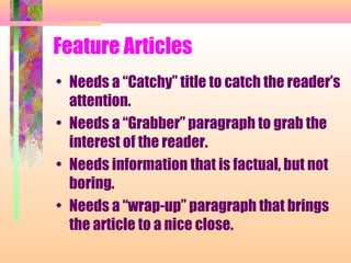 Feature article (language arts) | PPT