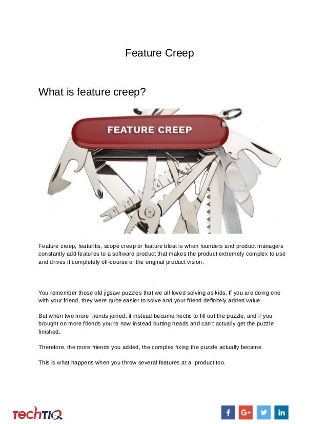 Feature creep, definition, causes, prevention, and management