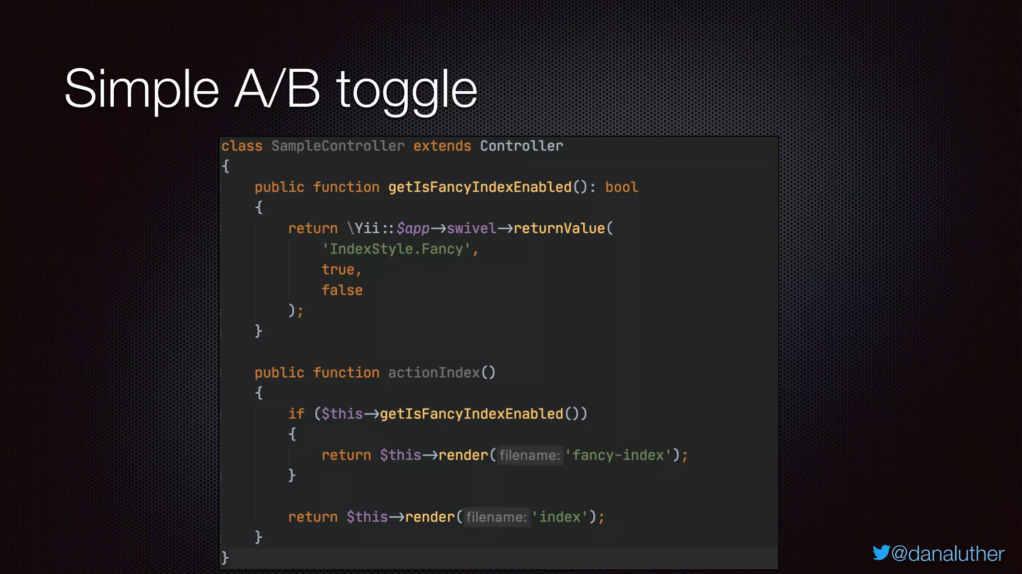 @danaluther
Simple A/B toggle
 
