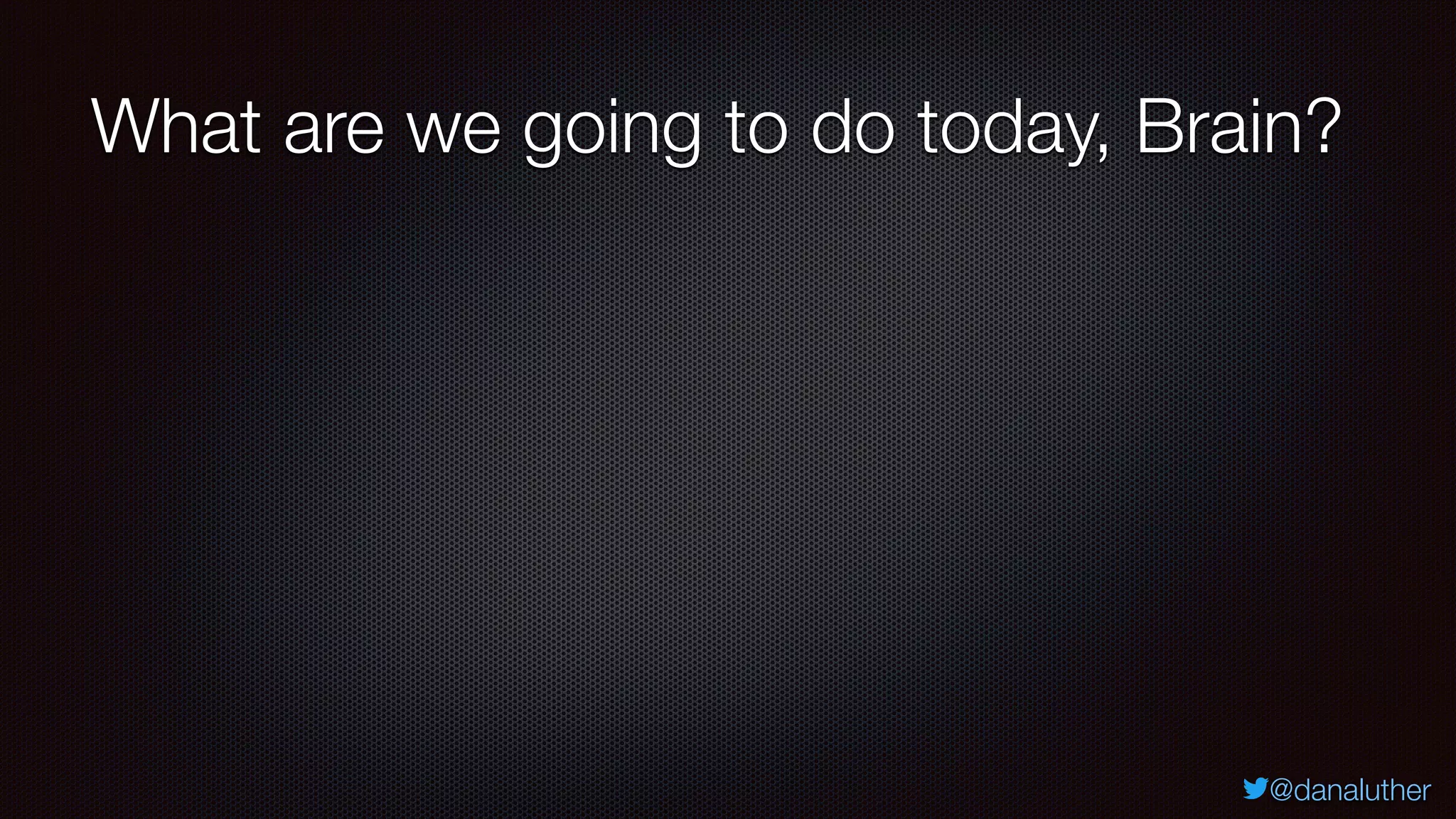 @danaluther
What are we going to do today, Brain?
 