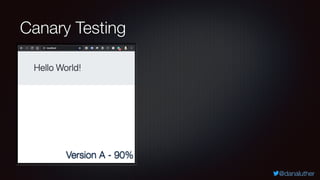 @danaluther
Canary Testing
Version A - 90%
 