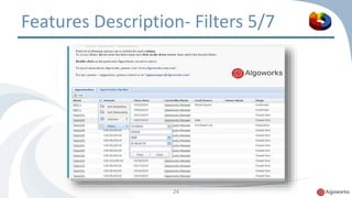 Features Description- Filters 5/7 
24 
 