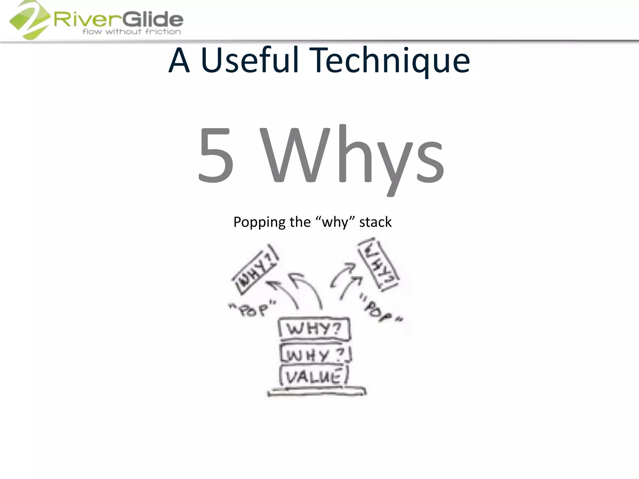 A Useful Technique5 WhysPopping the “why” stack