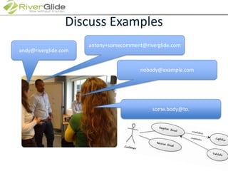 Discuss Examplesantony+somecomment@riverglide.comandy@riverglide.comnobody@example.comsome.body@to.