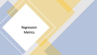 Regression
Metrics
 