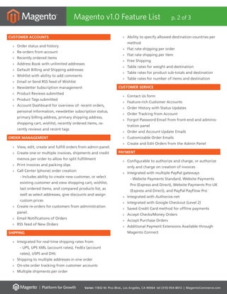 Magento Features List | PDF