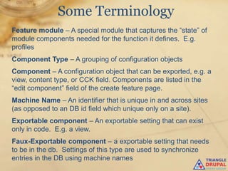 Some Terminology
Feature module – A special module that captures the “state” of
module components needed for the function ...