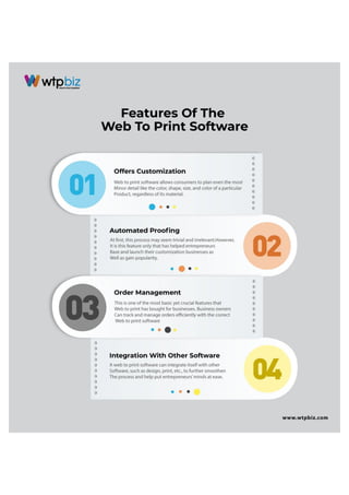 Features of the web to print software