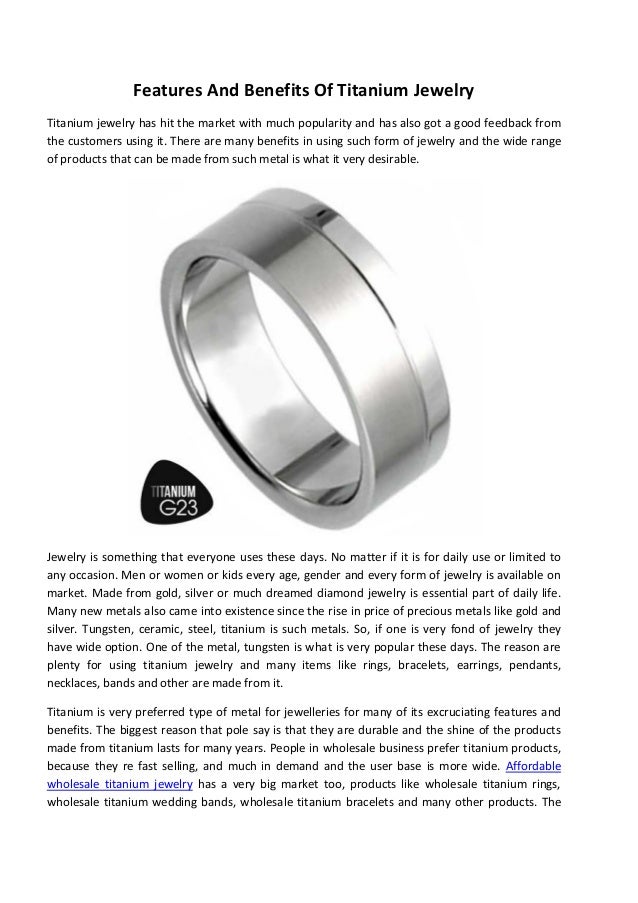 Features and benefits of titanium jewelry