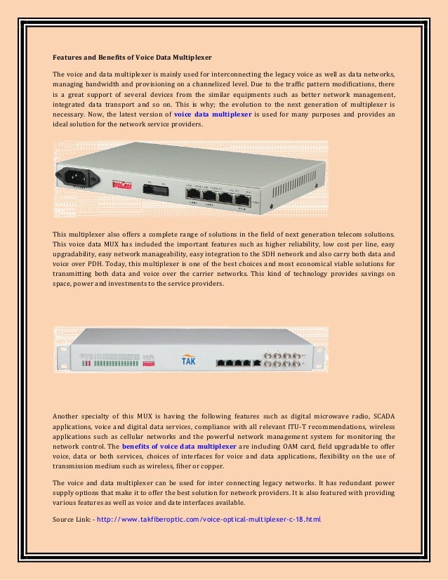 Features and Benefits of Voice Data Multiplexer