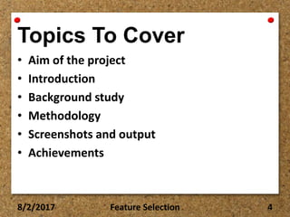 Feature selection | PPTX