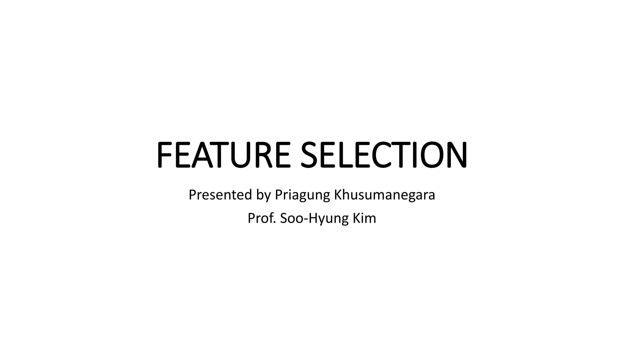 Feature Selection | PPT