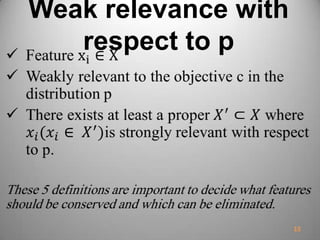 Weak relevance with
respect to p
15
 