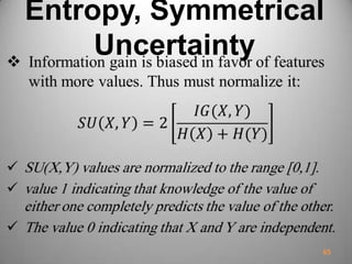 Entropy, Symmetrical
Uncertainty
65
 