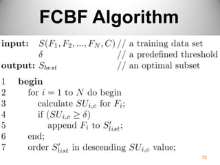 72
FCBF Algorithm
 