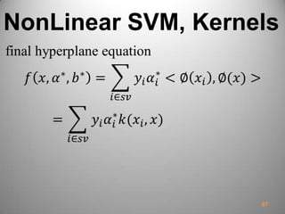 NonLinear SVM, Kernels
87
 