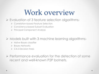 Feature selection for detection of peer to-peer botnet traffic | PDF
