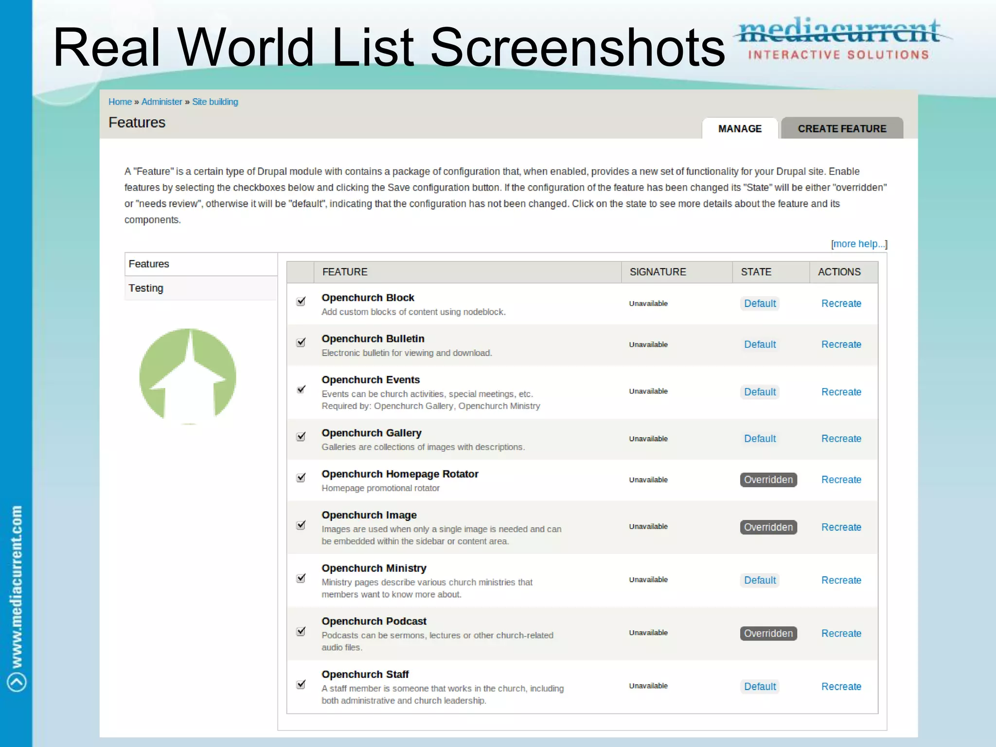 Real World List Screenshots
 