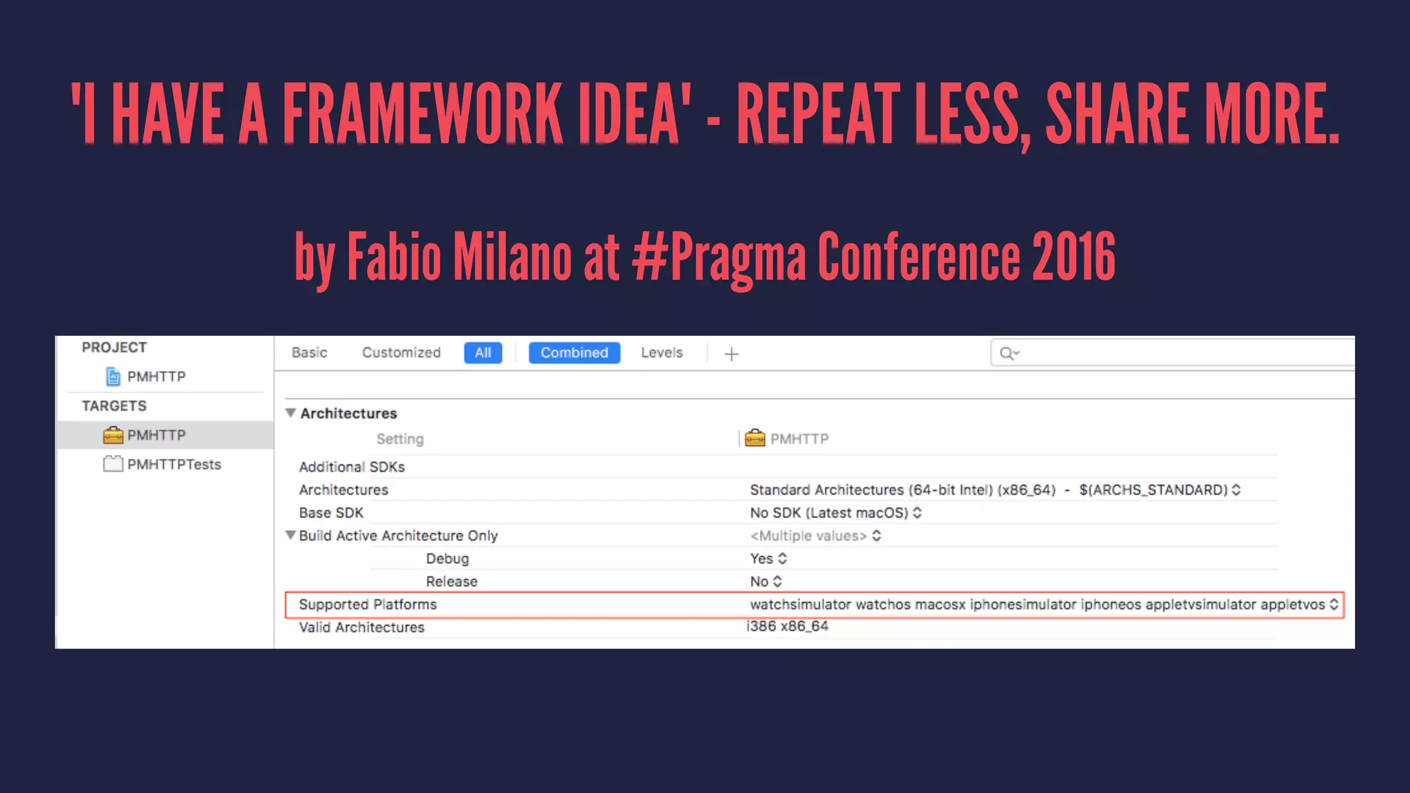 'I HAVE A FRAMEWORK IDEA' - REPEAT LESS, SHARE MORE.
by Fabio Milano at #Pragma Conference 2016
 