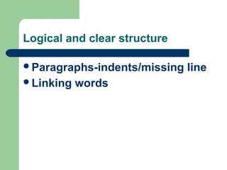 Linear Format In Writing Features of academic writing | PPT