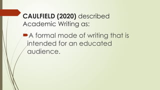 FEATURES OF ACADEMIC WRITING POWERPOINT .pptx