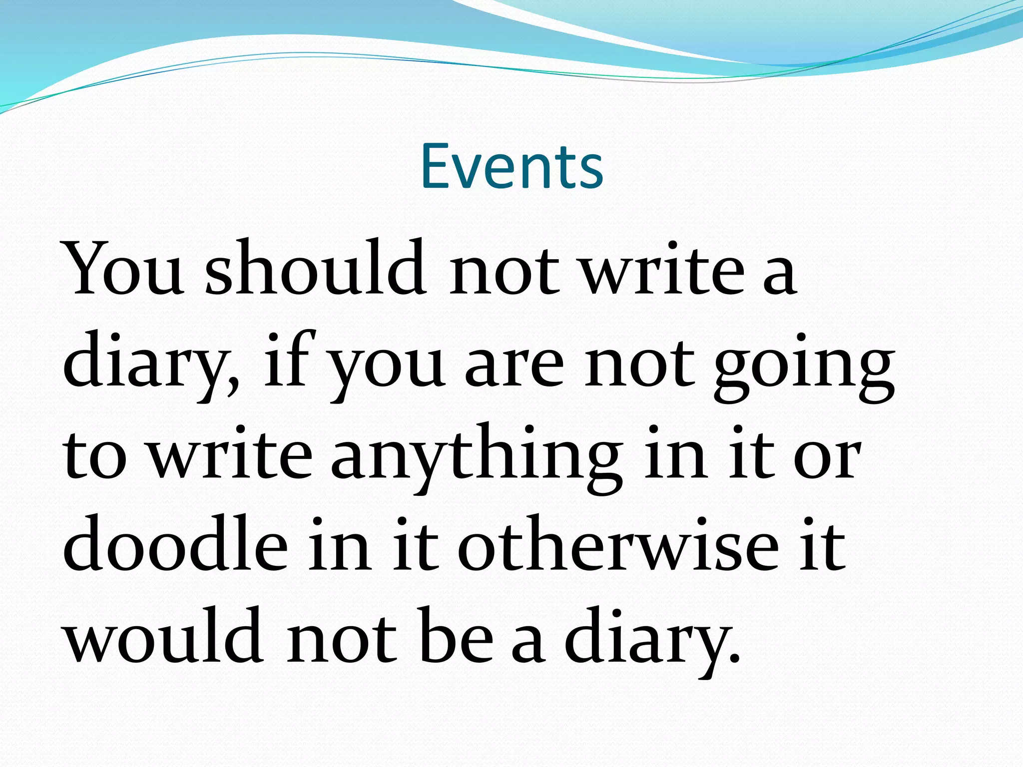 Features Of A Diary Entry PPT