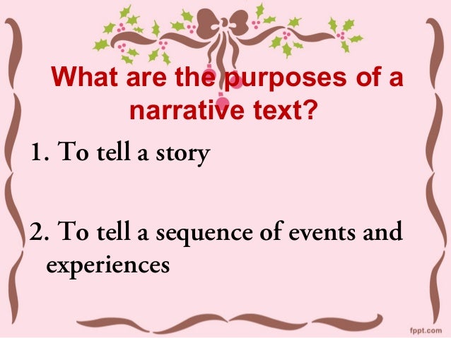 Features of a narrative text