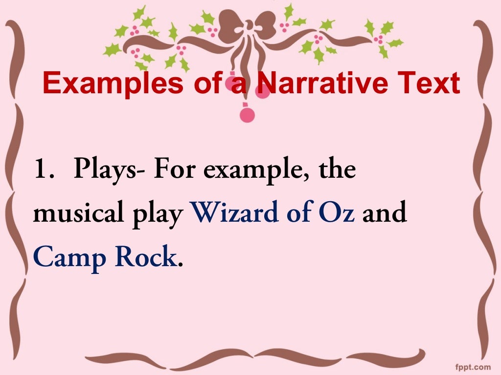Features of a narrative text
