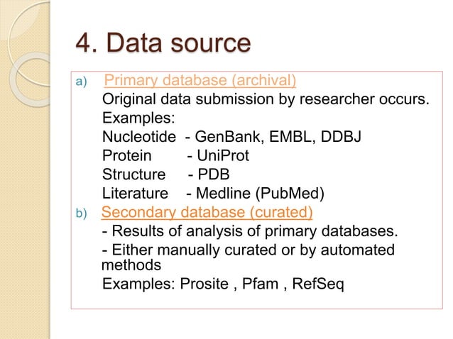 Features of biological databases
